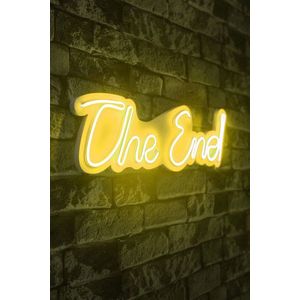 Decoratiune luminoasa LED, The End, Benzi flexibile de neon, DC 12 V, Galben imagine