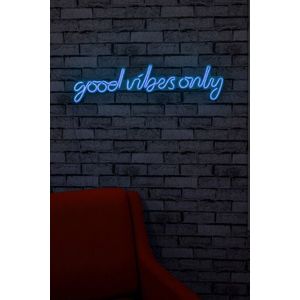 Decoratiune luminoasa LED, Good Vibes Only, Benzi flexibile de neon, DC 12 V, Albastru imagine