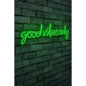 Decoratiune luminoasa LED, Good Vibes Only, Benzi flexibile de neon, DC 12 V, Verde imagine