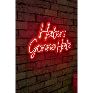 Decoratiune luminoasa LED, Haters Gonna Hate, Benzi flexibile de neon, DC 12 V, Rosu imagine