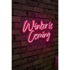 Decoratiune luminoasa LED, Winter is Coming, Benzi flexibile de neon, DC 12 V, Roz imagine