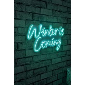 Decoratiune luminoasa LED, Winter is Coming, Benzi flexibile de neon, DC 12 V, Albastru imagine