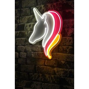 Decoratiune luminoasa LED, Unicorn, Benzi flexibile de neon, DC 12 V, Alb / Roz / Galben imagine