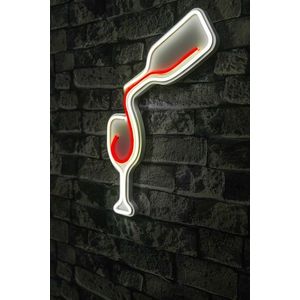 Decoratiune luminoasa LED, Wine, Benzi flexibile de neon, DC 12 V, Alb/Rosu imagine