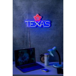 Decoratiune luminoasa LED, Texas Lone Star Red, Benzi flexibile de neon, DC 12 V, Rosu albastru imagine