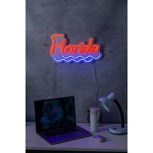 Decoratiune luminoasa LED, Florida, Benzi flexibile de neon, DC 12 V, Rosu albastru imagine