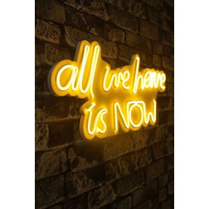 Decoratiune luminoasa LED, All We Have is Now, Benzi flexibile de neon, DC 12 V, Galben imagine