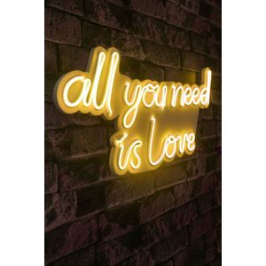 Decoratiune luminoasa LED, All You Need is Love, Benzi flexibile de neon, DC 12 V, Galben imagine