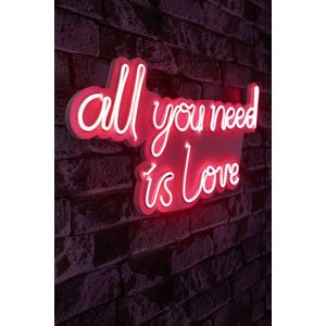 Decoratiune luminoasa LED, All You Need is Love, Benzi flexibile de neon, DC 12 V, Rosu imagine