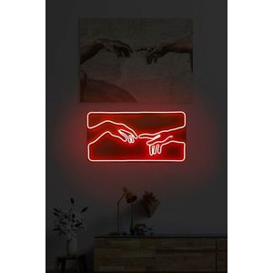 Decoratiune luminoasa LED, Creation of Adam, Benzi flexibile de neon, DC 12 V, Rosu imagine