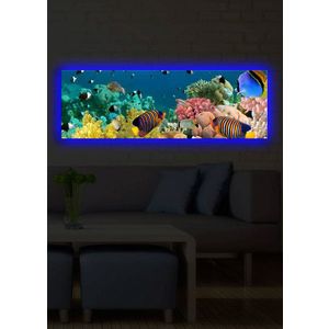 Tablou decorativ cu lumina LED, 3090DACT-13, Canvas, 30 x 90 cm, Multicolor imagine