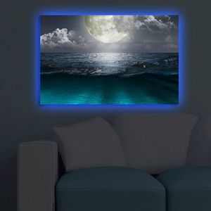 Tablou decorativ cu lumina LED, 4570DACT-31, Canvas, Dimensiune: 45 x 70 cm, Multicolor imagine