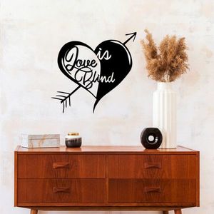 Decoratiune de perete, Love in Blind, Metal, Dimensiune: 61 x 59 cm, Negru imagine