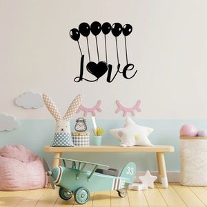 Decoratiune de perete, Balloons Love, Metal, Dimensiune: 70 x 63 cm, Negru imagine