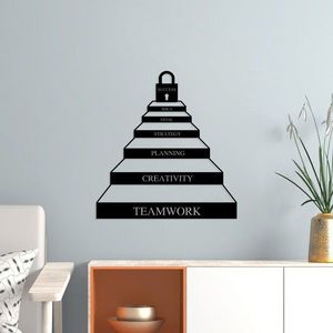 Decoratiune de perete, Success Steps, Metal, Dimensiune: 67 x 70 cm, Negru imagine