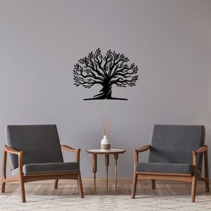 Decoratiune de perete, Monumental Tree 18, Metal, Dimensiune: 67 x 54 cm, Negru imagine