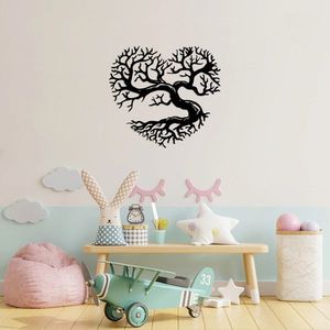 Decoratiune de perete, Heart Tree, Metal, Dimensiune: 70 x 64 cm, Negru imagine