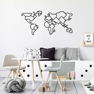 Decoratiune de perete, World Map 6, Metal, Dimensiune: 120 x 56 cm, Negru imagine