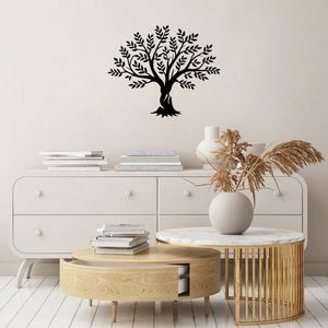 Decoratiune de perete, Monumental Tree 11, Metal, Dimensiune: 85 x 70 cm, Negru imagine