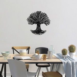 Decoratiune de perete, Monumental Tree, Metal, Dimensiune: 67 x 68 cm, Negru imagine