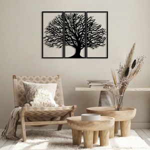 Decoratiune de perete, Monumental Tree, Metal, 98 x 69 cm, Negru imagine