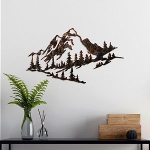 Decoratiune de perete, Mountain, Metal, 70 x 40 cm, Multicolor imagine