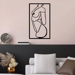 Decoratiune de perete, Body 4, Metal, Dimensiune: 42 x 70 cm, Negru imagine