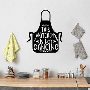 Decoratiune de perete, This Kitchen Is For Dancing, Metal, Dimensiune: 57 x 70 cm, Negru imagine