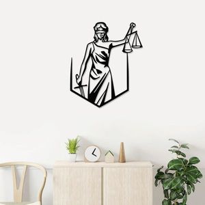 Decoratiune de perete, Justice, Metal, Dimensiune: 65 x 75 cm, Negru imagine