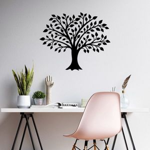 Decoratiune de perete, Tree, Metal, Dimensiune: 70 x 57 cm, Negru imagine