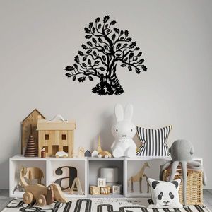 Decoratiune de perete, Monumental Tree 6, Metal, Dimensiune: 70 x 68 cm, Negru imagine