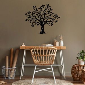 Decoratiune de perete, Monumental Tree 14, Metal, Dimensiune: 85 x 74 cm, Negru imagine