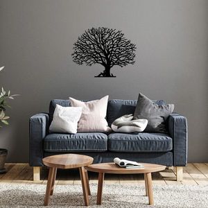 Decoratiune de perete, Monumental Tree 15, Metal, Dimensiune: 74 x 57 cm, Negru imagine