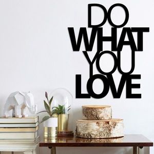 Decoratiune de perete, Do What You Love 2, Metal, Dimensiune: 47 x 55 cm, Negru imagine