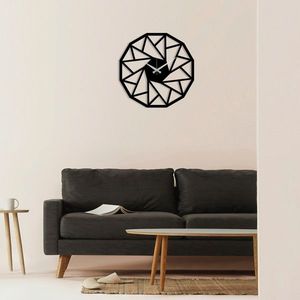 Ceas de perete, Metal Wall Clock 18, Metal, Dimensiune: 48 x 48 cm, Negru imagine