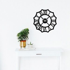 Ceas de perete, Metal Wall Clock 23, Metal, Dimensiune: 48 x 48 cm, Negru imagine