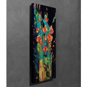 Tablou decorativ, PC186, Canvas, Lemn, Multicolor imagine