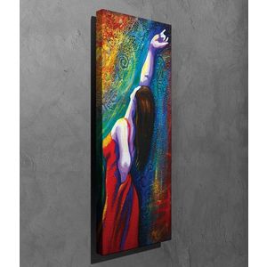 Tablou decorativ, PC217, Canvas, Lemn, Multicolor imagine