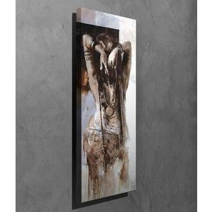 Tablou decorativ, PC218, Canvas, Lemn, Multicolor imagine