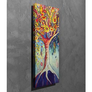 Tablou decorativ, PC242, Canvas, Lemn, Multicolor imagine