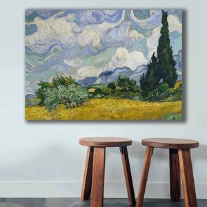 Tablou decorativ, 70100VANGOGH001, Canvas , Lemn, Multicolor imagine