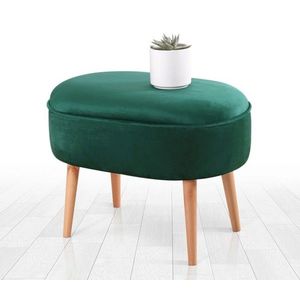 Taburet, Fluffe, 209FLF1203, Catifea, Verde imagine