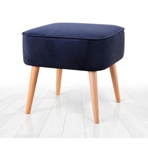 Taburet, Fluffe, 209FLF1347, Catifea, Albastru navy imagine