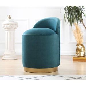 Taburet, Fluffe, 209FLF1108, Catifea, Verde petrol imagine