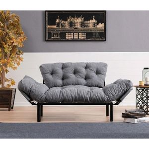 Canapea extensibilă cu 2 locuri, Futon, 859FTN1218, Metal, Gri imagine