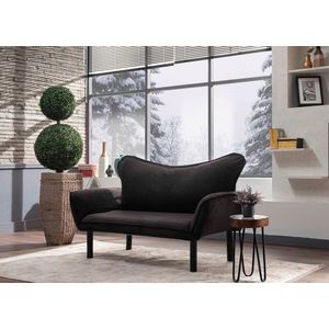 Canapea extensibilă cu 2 locuri, Futon, 859FTN1226, Metal, Negru imagine