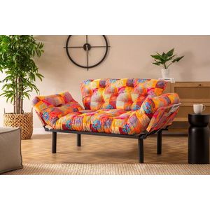 Canapea extensibilă cu 2 locuri, Futon, 859FTN2704, Metal, Multicolor imagine