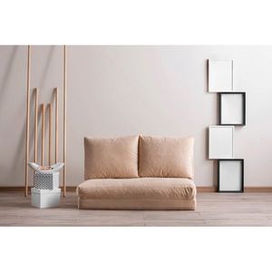 Canapea extensibilă cu 2 locuri, Futon, 859FTN1268, Metal , Crem imagine