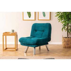 Canapea extensibilă cu 1 loc, Futon, 859FTN2322, Metal, Verde petrol imagine