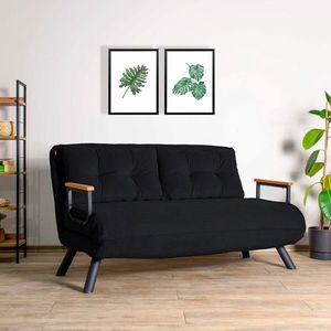 Canapea extensibilă cu 2 locuri, Futon, 859FTN2706, Metal , Negru imagine